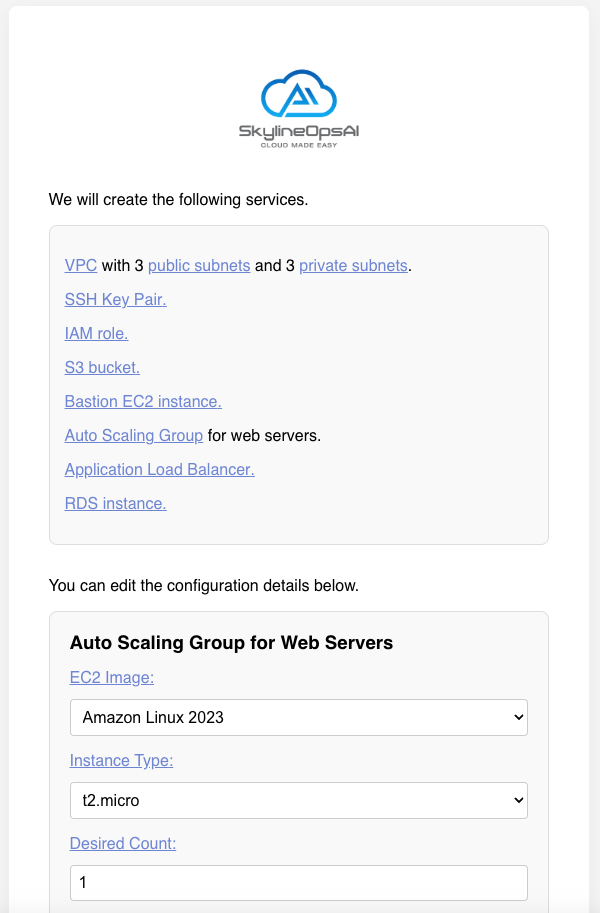 service recommendation and customization